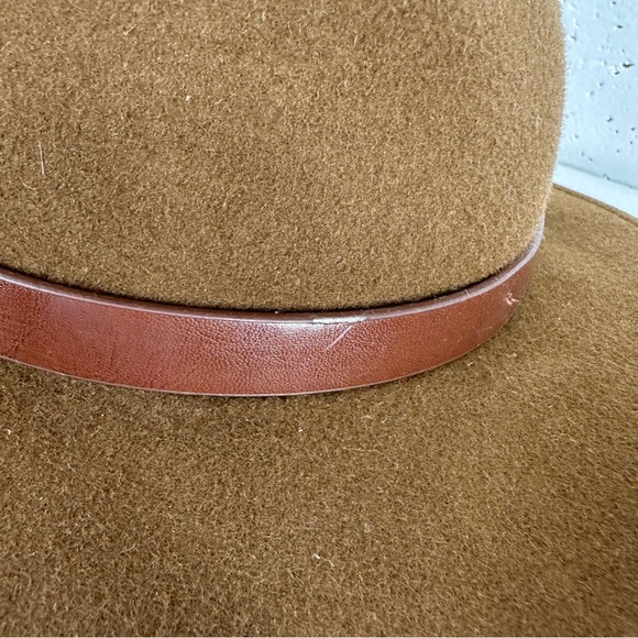 Brixton Size Large 7 1/2 Messer Brown Wool Felt Fedora Hat - Picture 12 of 16
